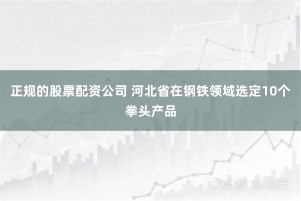 正规的股票配资公司 河北省在钢铁领域选定10个拳头产品